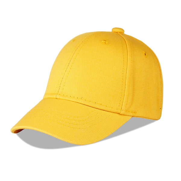 Bomull utomhus Toddler Flickor Pojkar Vanlig cap Baby Spädbarnsstrukturerad justerbar hatt för barn (gul)