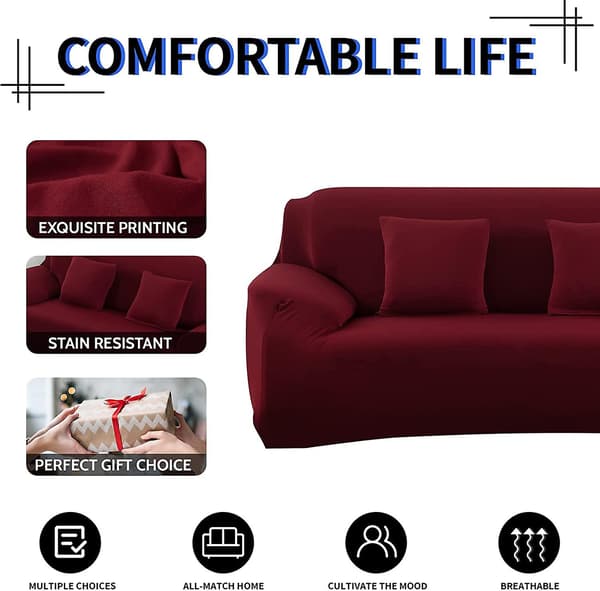 Firkant sofaovertrekk Stretch sofaovertrekk med armlene med putetrekk Elastisk sofaovertrekk