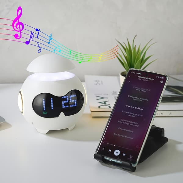 Expression Clock Bluetooth Music Alarm Clock Student Bedroom Bed Table Desktop Night Light Home Fun Atmosphere Light