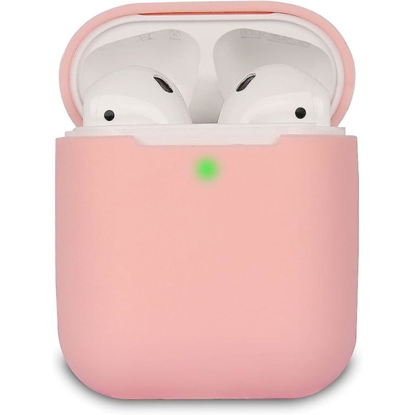 2-pack Airpods- case (rosa + lila), Airpods 2 case, Airpods case, synlig LED-indikator stöder trådlös laddning