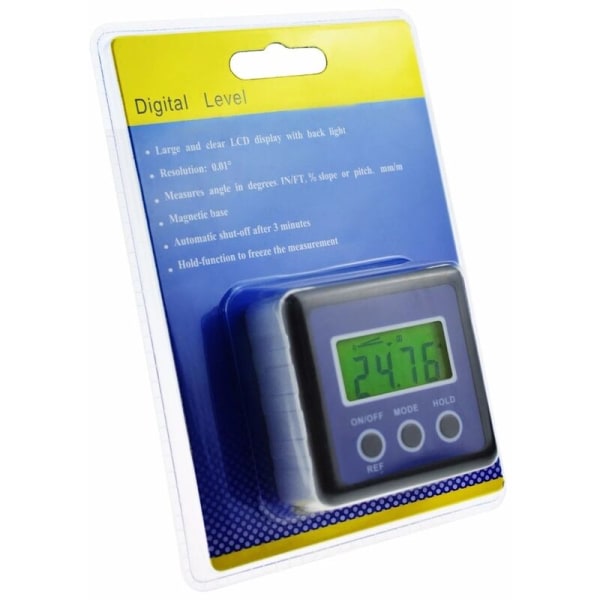 Gradskiva Digital LCD Digital Goniometer Case Lutningsmätare Vattentät gradskiva för mätning av vinklar i bilen, ladacea