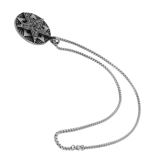 Halsband i titan - Stjärnformad berlockkedja för herrmode