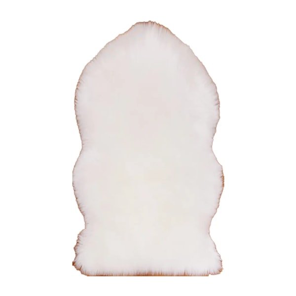 Djup luggmatta vardagsrum pälsmatta fuskpäls lurvig fluffig matta, fuskpäls dekorativ päls som matta (vit, 40 * 60)