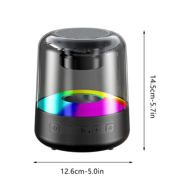 Mini bærbar Bluetooth-høyttaler med LED-lys（Gratis størrelse，Svart）
