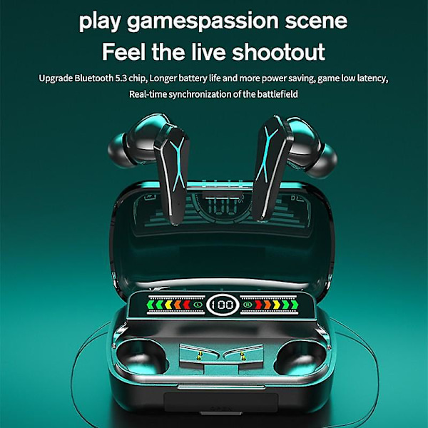 M12 Tws Langattomat Bluetooth 5.3 -nappikuulokkeet mikrofonilla 9d Stereo In Ear -kuulokkeet Vedenpitävät Urheilukuulokkeet Melunvaimennus Bluetooth -kuulokkeet