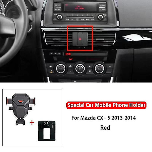 Elegant Bil Mobiltelefonholder Til Mazda Cx-4 Cx-5 Cx-8 2013-2022 Luftventilationsbeslag（Sort-02）