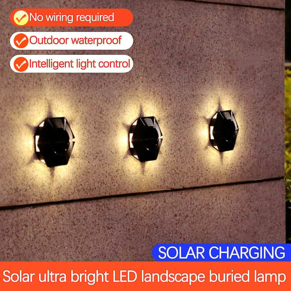 4PCS Solcellelamper Utendørslamper LED Plug-in-lamper Underjordiske lamper Hagelamper（A）