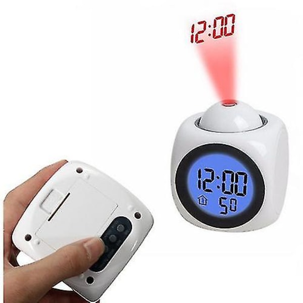 Vækkeur Laser Projektor Vejr Alarm Skærm, multifunktionel Projektion Klokkespil Ur LED Lys Projektion Gave