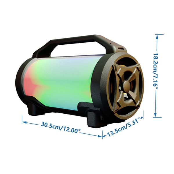 Kannettava Bluetooth-kaiutin ulkokäyttöön RMG Light Subwoofer（Vapaa koko，Musta）