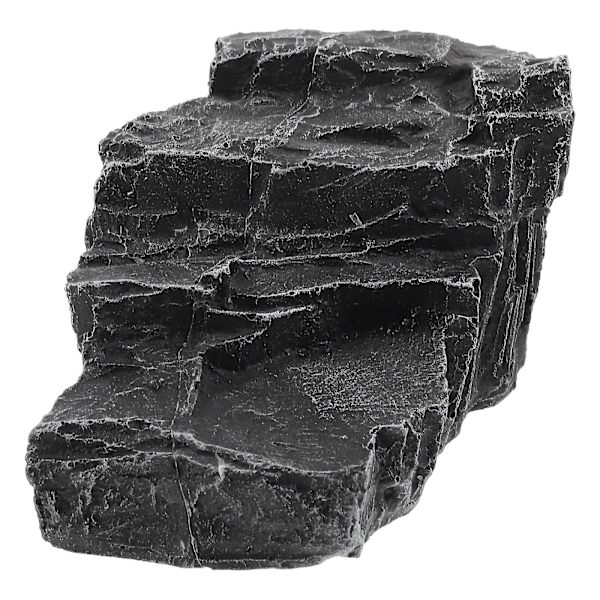 Reptil solbadsplattform Akvarium fisk tank prydnad Reptil klättring ramp dekorationer（15.50X11.00X8.00CM，Som visas）