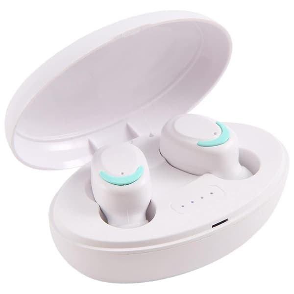 Trådløst Bluetooth-headset Bluetooth 5.2 Ørepropper Trådløst headset Stereo Bluetooth-headset Trådløse ladehodetelefoner（Hvit）