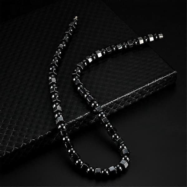 Halsband för läkning, magnetisk terapi, svart hematit, smärtlindring