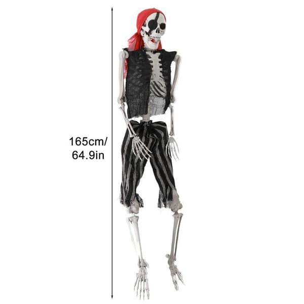 Halloween Skjelett - Dekor - 165cm - Skremmende Plast - Temafest Tilbehør - Hvit