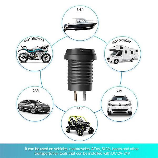 Usb-billadapter för bil, snabbladdning, dubbla portar, modifierad, typ-c + usb