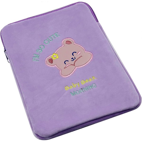 Plush Bär Laptopfodral 9-11 Tum iPad Skyddande Väska Tablettfodral Notebook Förvaringspåse för Kvinnor Flickor