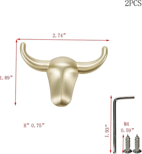 2-pak zinklegering Taurus metalkroge