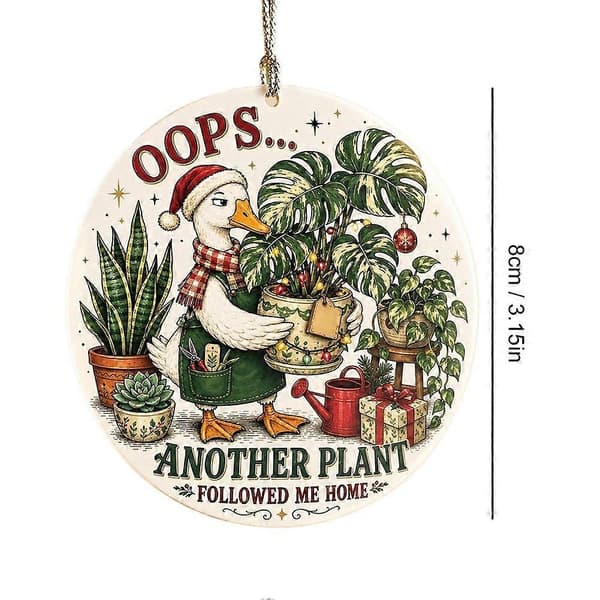 Jul-akrylhänge för växtälskare med dubbelsidigt tryck – Botanisk humor-present D