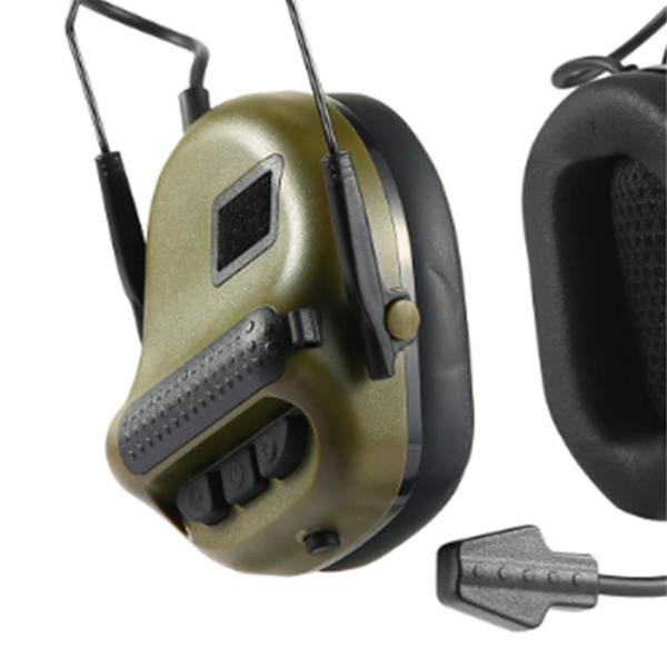 Brusreducerande hörlurar, huvudmonterad version, headset, ljudpickup, jaktkommunikation (svart)
