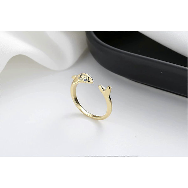 Hajring, 925 Silver Justerbar Ring, Presentförpackad Smycke för Flickor Kvinnor