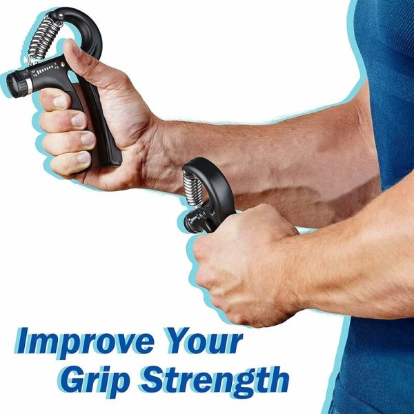 Grip Strength Trainer -pakkaus, jossa on 2 otevahvistetta säädettävällä vastuksella 11-132 Lb (5-60 kg) käsiharjoituslaite lihasten harjoitteluun ja vammojen palautumiseen