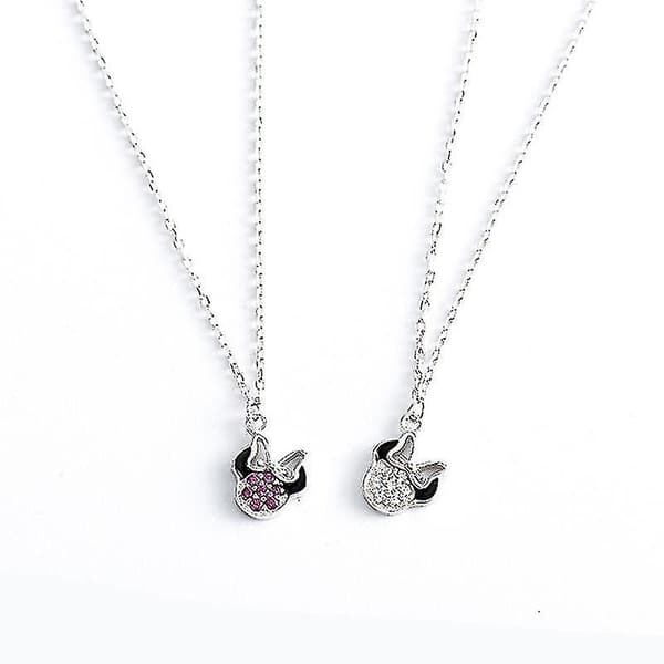 S925 Silverhalsband Klassisk Mors Dag-present för kvinnor och flickor Ko Diamant (Silver)