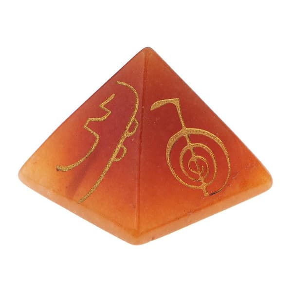 3x Pyramid Kristall Energi Sten Metafysisk Reiki Healing Ädelsten Gåva Gul
