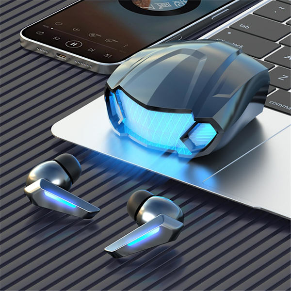 LED Digital Display Trådlösa Bluetooth 5.2 Hörlurar Basljud In-Ear Brusreducerande Sportbilsdesign Stereo Hörlurar För iOS Android