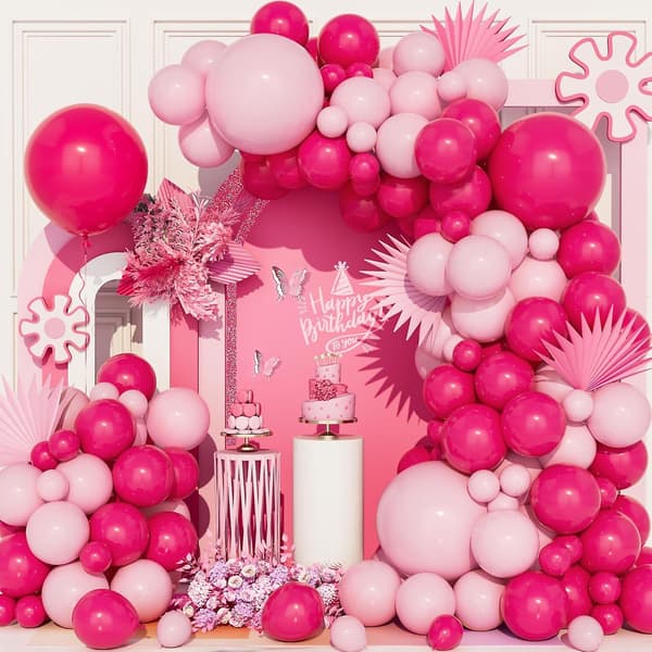 Pink Ballonbue Kit - 111 stk. Til Kvinder, Prinsesse, Bryllup Og Mere