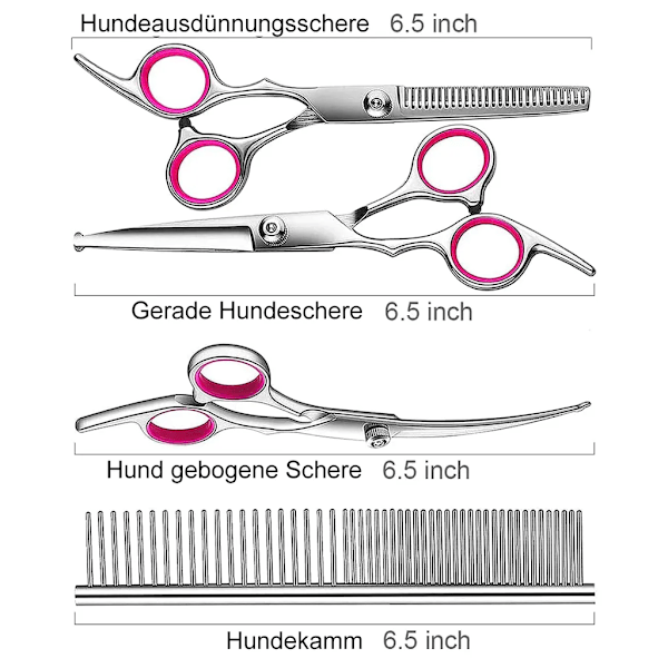 Sakser for kjæledyr, 6 tommers sakssett for kjæledyrpleie laget av rustfritt stål