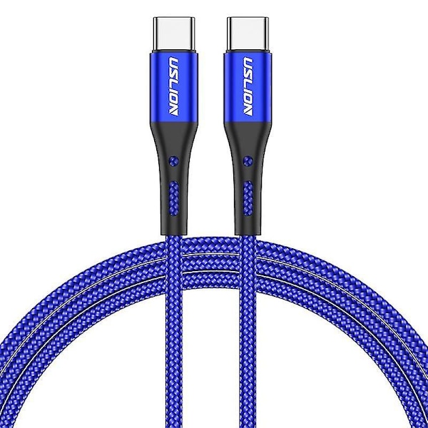 1m 2m 3m 60w Usb C Type-c Hurtigopladningskabel Opladningsdatakabel Dobbelt Type-c-1m Blå