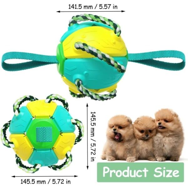 Rikkoutumaton frisbeepallolelu koirille, interaktiivinen jalkapallolelu kahdessa vaihdettavassa muodossa, pienille, keskikokoisille ja suurille koirille (sininen) - DKSFJKL
