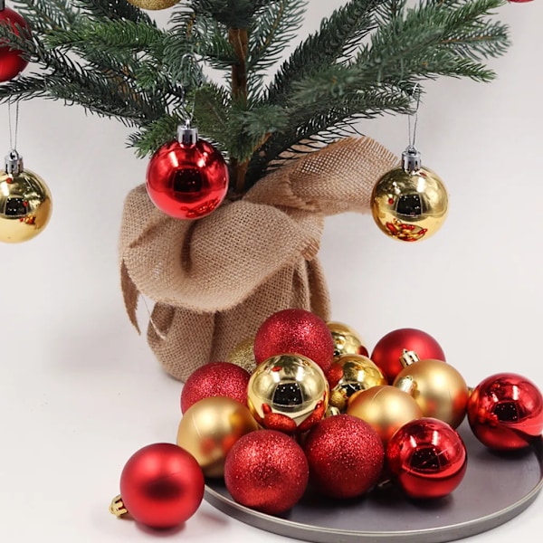 Julgranskulor okrossbara - Julklappar - för inomhus och utomhus - plast - 24 stycken (rosaröd 3CM)