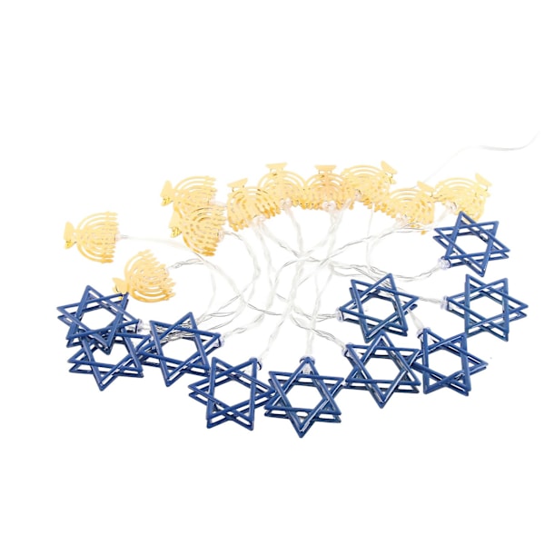 2024 LED Hanukkah ljusslinga sexkantig stjärna ljusslinga 3 meter 20 LED dekorationsljus