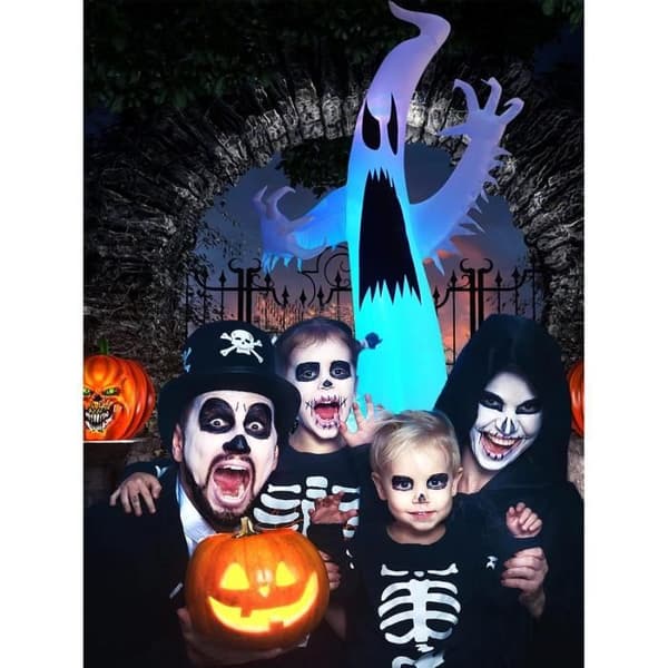 Uppblåsbar dekoration - Halloween - Spöke 360 cm - LED-lampor - Polyester - Utomhus