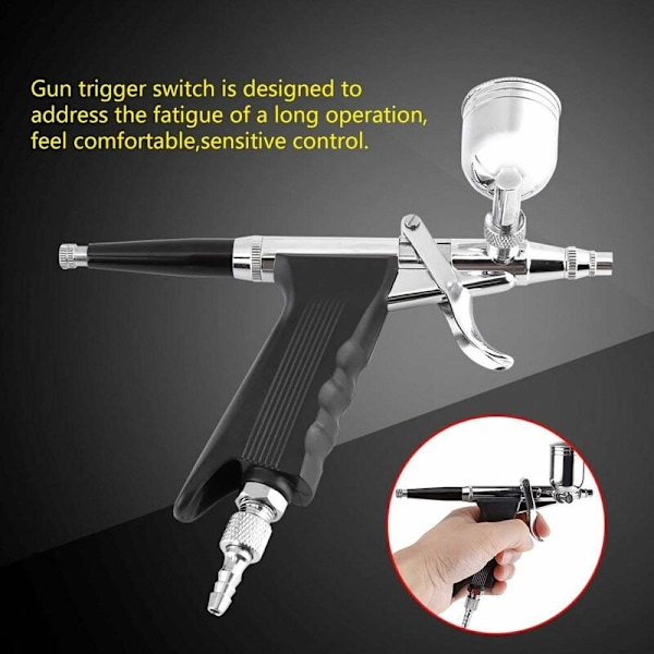 Multifunktionell airbrush-kit för färgspruta med färgsprutepistol