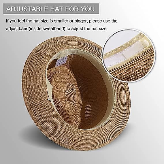Dww-Foldable Straw Hat for Men and Women - Thin Braid - Summer Sun Hat