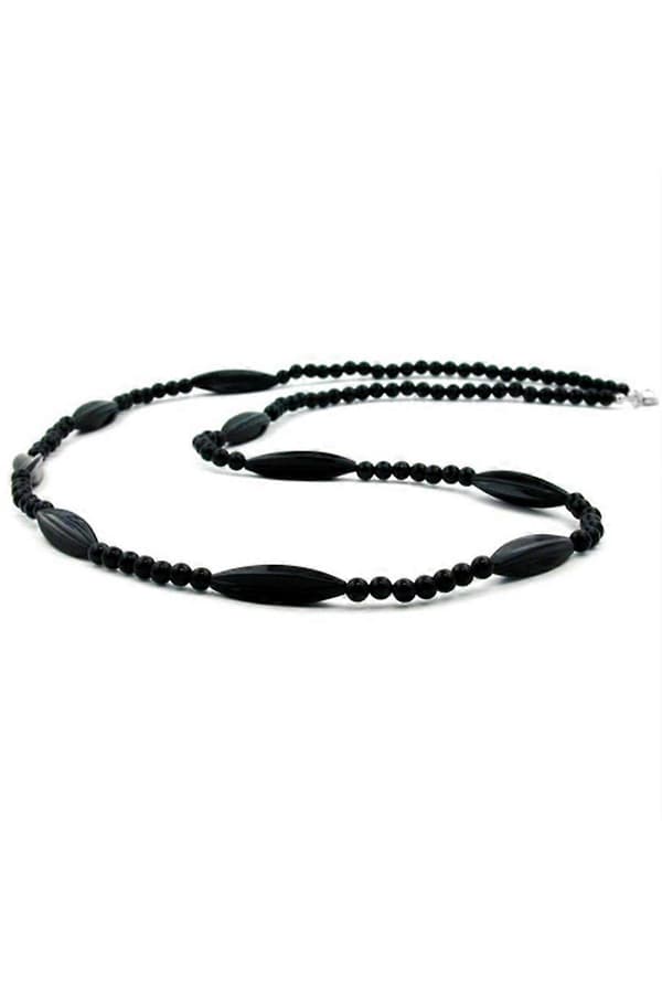 Halsband Svarta Pärlor 80cm - Gl00605