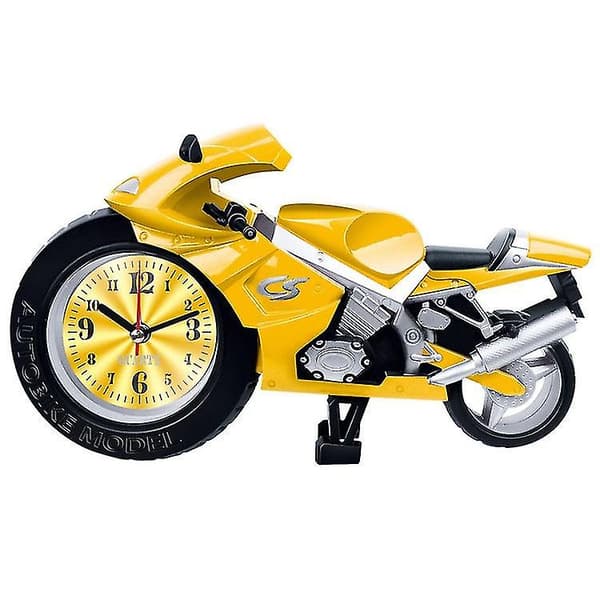 Cs013 Mini Simuleringsmotorcykel Väckarklocka（Gul）