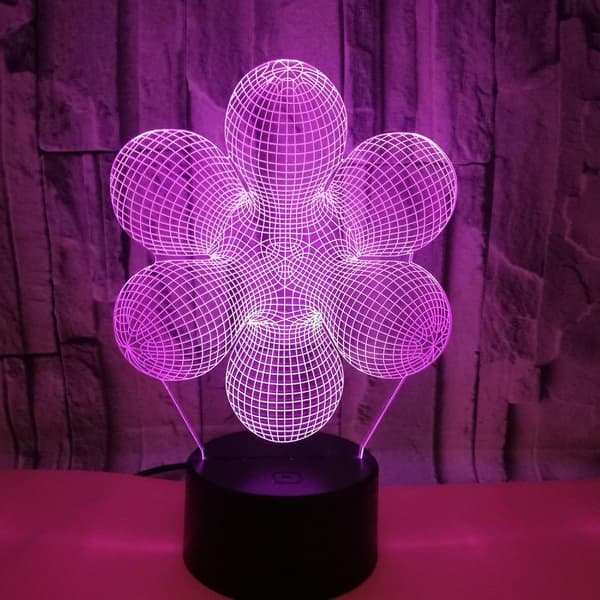 3D Abstrakt Nattlys LED-lys Optisk Illusjon