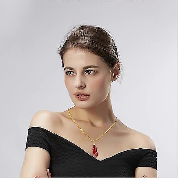 Karneolhalsband i Naturlig Karneol, Halsband med Ädelsten för Kvinnor, Orange Karneolhalsband, Smycke