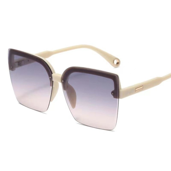 Fashion Retro Solbriller Anti-ultraviolet Store Linser Semi Rimless Briller Til Mænd Og Kvinder Kørsel Cykling（Grøn Ramme）