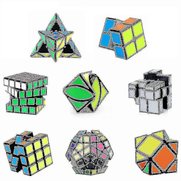 Speed Cube Sæt, Magic Cube Bundle 2x2 3x3 4x4 Pyramide - Legetøj Puslespil Cube Til Børn Og Voksne Sæt Af 8