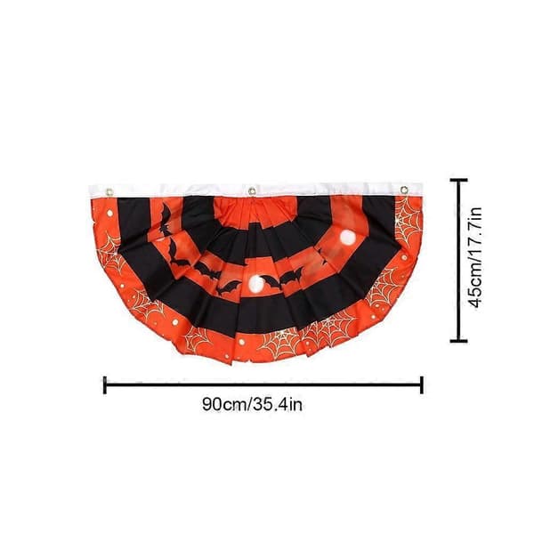 Halloween vimpelbanner flag crepe vifte trykt polyester metal robust F