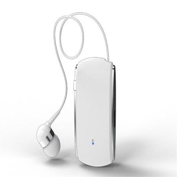 K68 Bluetooth Headset Lavalier Retractable Plug-In Card Single Earphone Multifunctional Clip Headset MP3 Player Hvid（Hvid）