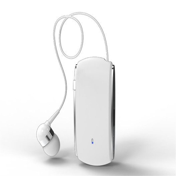 K68 Bluetooth-headset Lavalier Retractable Plug-In Card Single Earphone Multifunctional Clip Headset MP3-spelare Vit（Vit）