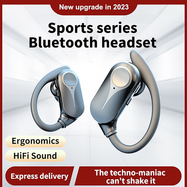 Bluetooth-headset 5.3 Øremonteret Business HIFI Lydkvalitet Langvarig, Smertefrit Udendørs Sports-headset