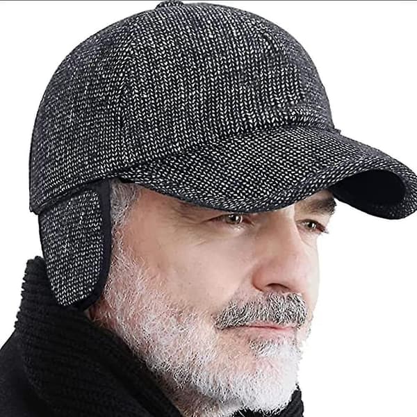 Herre Vinter Termisk Uld Tweed Spids Baseball Kasket