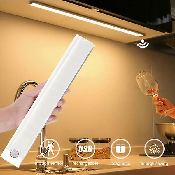 LED-lys med menneskelig kroppssensor, skaplys, nattlys, intelligent sensorlampe, oppladbare induksjonslys, skaplys, lys