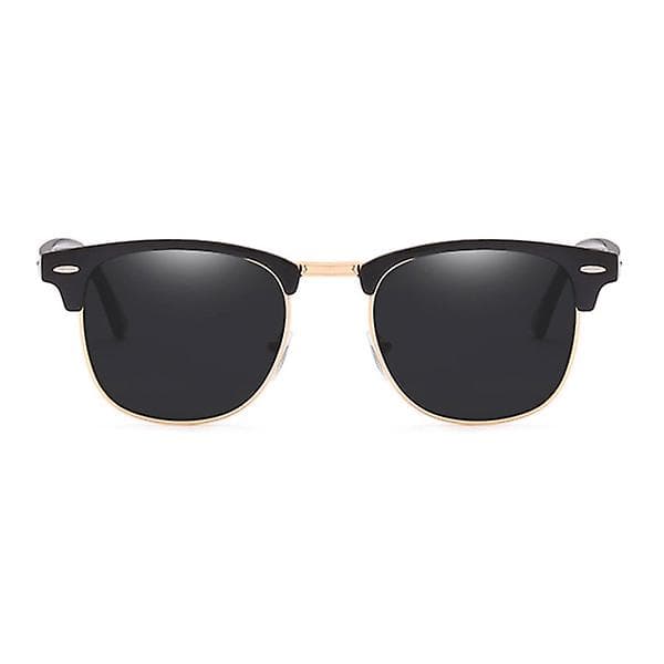 Sorte solbriller Clubmaster guld sort glas sort