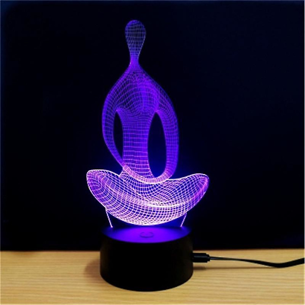 Glitrende kreativ sport 3D LED-lampe oppladbar RGB-belysning nattlys gaver